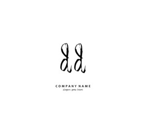 DD Initial handwriting logo vector