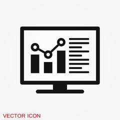 Analytics icon. Vector illustration style is flat iconic symbol