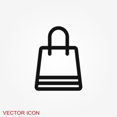 Shopping bag icon vector. Flat design style.