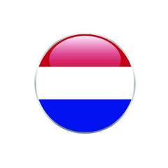 Netherlands   round flag . closy flag of Netherlands  - vector button. 
