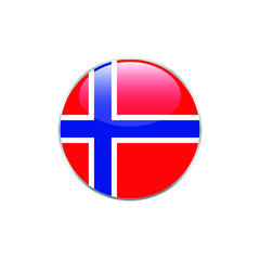 Norway  round flag . closy flag of Norway - vector button. 