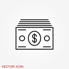 Currency Banknotes vector icon. Illustration style is a flat iconic