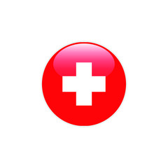 SWISS   round flag . closy flag of SWISS  - vector button. 
