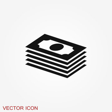 Currency Banknotes vector icon. Illustration style is a flat iconic