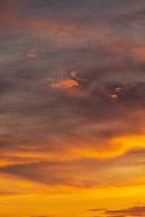 Orange cloud sky at dusk