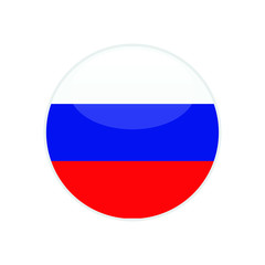 Russian round flag . closy flag of Russian - vector button. 