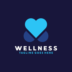 Wellness Love Logo Vector Design Template. Modern and Line Icon. Medicine And Healing Symbol.