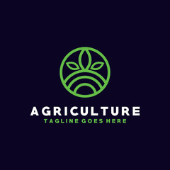 Agriculture Logo Vector Design Template For Bontanical. Eco and Bio Icon. Organic And Leaf Symbol.