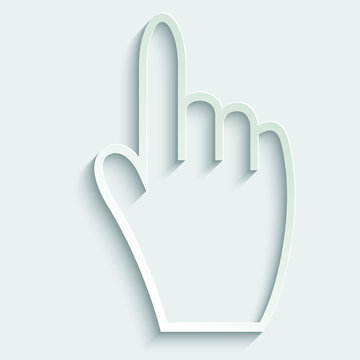 hand icon vector paper icon  with shadow 