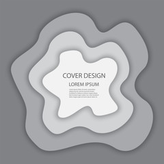 Gray paper cut shapes