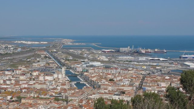 Sete view from the Mont Saint Clair France sunny day 