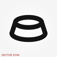Pet food bowl vector icon logo, dog food bone