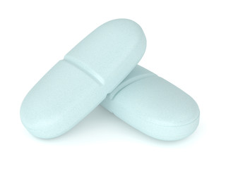 3d render of pills over white