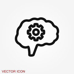 Brain vector icon. Simple illustration isolated on background