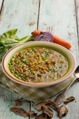 edamame soup with dried mushroom