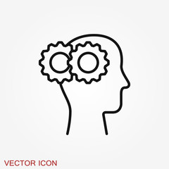 Brain vector icon. Simple illustration isolated on background