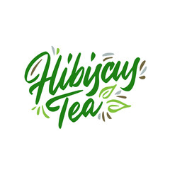 Fototapeta premium Hibiscus tea hand drawn illustration. Template for card banner and poster for restaurant menu and package. Vector illustration