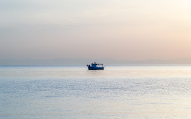 Obraz premium Sunrise in the early morning hours in the village Leptokaria, Greece