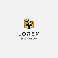 Camera Leaf Logo Template Design Vector Icon