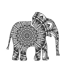 Abstract Ornamental Elephant Shape. Vector Animal for Your Design.