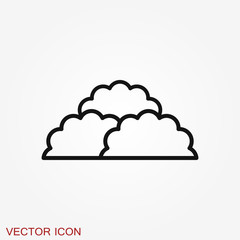 Fototapeta premium Bushes icon, vector silhouette isolated on backgorund.