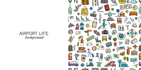 Airport background, seamless pattern for your design