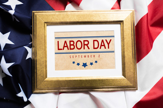 Happy Labor day banner, american patriotic background - Image