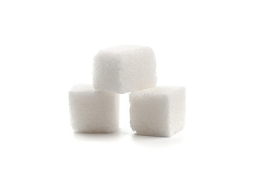 .Sugar cubes on white background isolated - Image