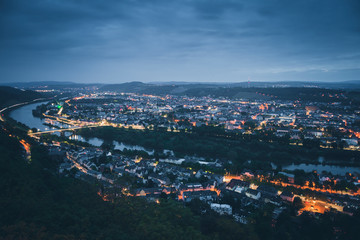 Panorama of Trier at night