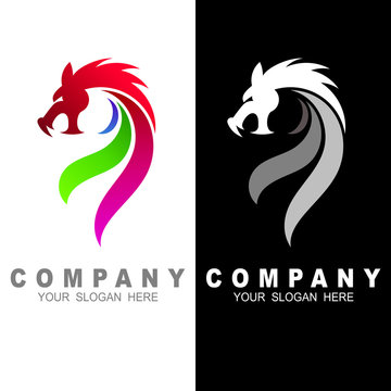 dragon mascot vector logo design with modern illustration concept style for badge, head dragon illustration