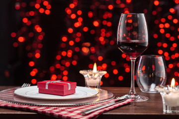 Gift and wine for holidays.