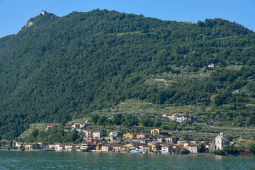 Fototapeta na wymiar The village of Carzano on Iseo Lake, Italy