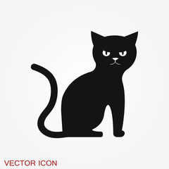 Cat icon. Logo design vector template Flat style.