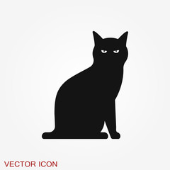 Cat icon. Logo design vector template Flat style.