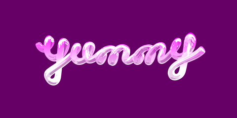 Obraz premium Calligraphic word yummy in graffiti style