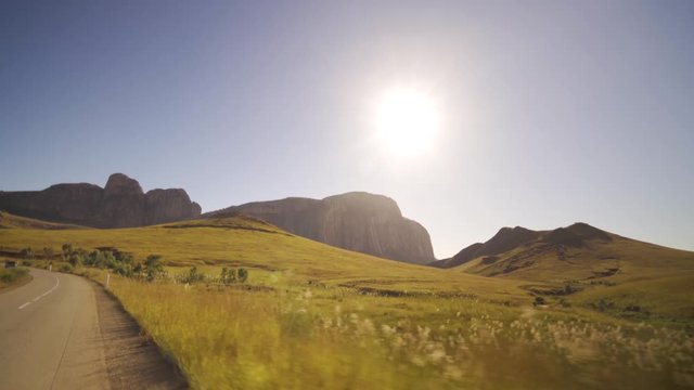 Panoramic view of Madagascar landscape taken on the RN7 road from Antananarivo to Tulear