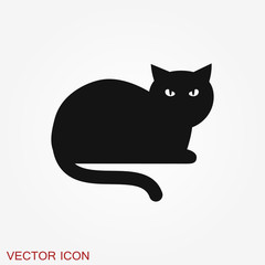 Cat icon. Logo design vector template Flat style.