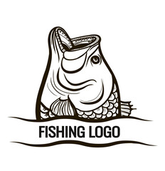 logo for fishermen with fish isolated on white