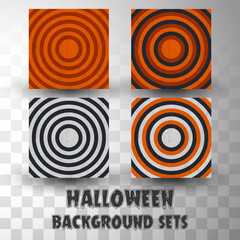 Spiral halloween abstract background set with different colour