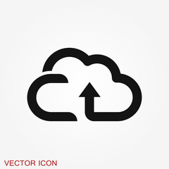 Cloud icon, outline and solid vector illustration
