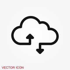 Cloud icon, outline and solid vector illustration