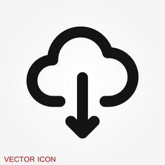Cloud icon, outline and solid vector illustration