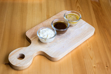 various sauces on the table