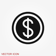 Coins Icon isolated on background. Money symbol