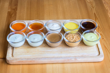 various sauces on the table