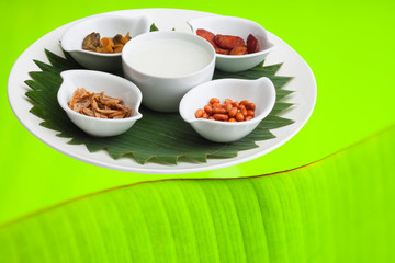 closeup of banana leaf texture