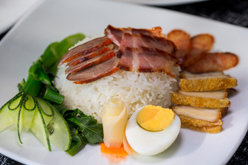 Roasted duck on rice