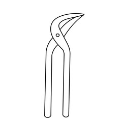  white background, construction tool pliers, contour