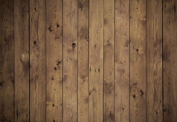 Old wall made of wood planks in brown color