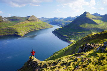 View on Funningur fjord, Denmark Faroe Islands